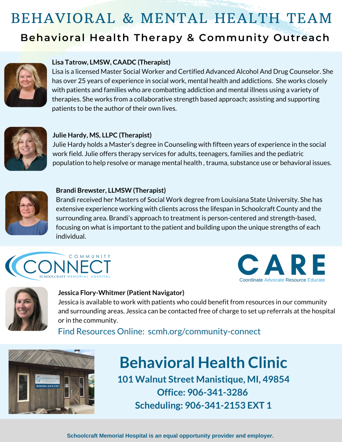 Behavioral Health Clinic Schoolcraft Memorial Hospital